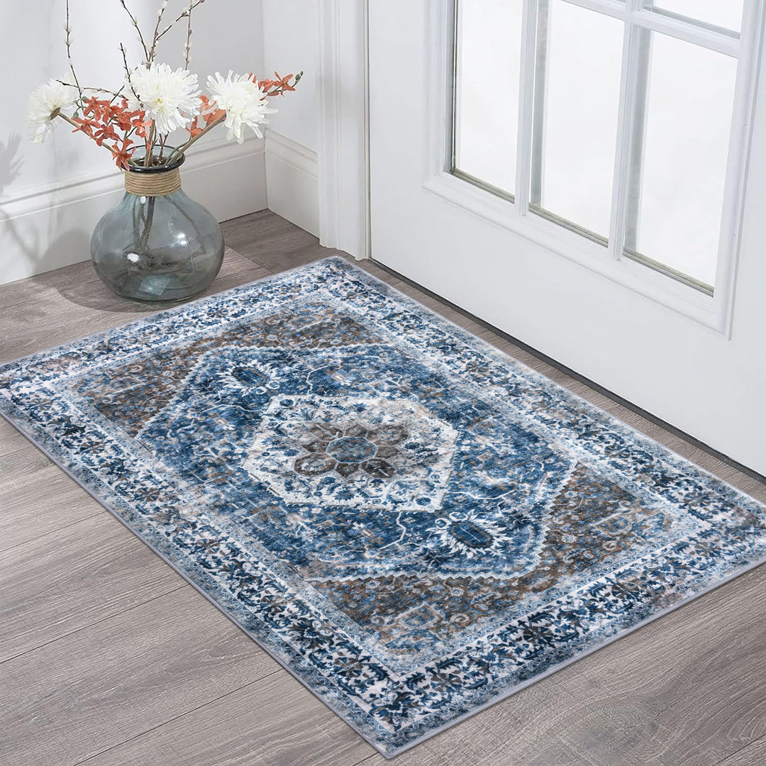 Jodhveer Area Rug Washable Rug Non-Slip Backing Indoor Rugs